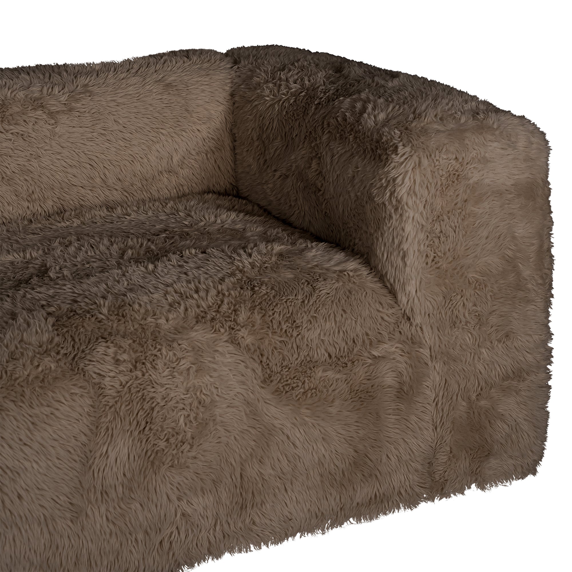 Harlow Sofa | Three Seater | Fur Luxe | Chocolate Uniqwa Collections