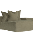 Hendrix Low Rider Sofa | Chaise Right Hand Arm Bay Leaf Classic Stitching Uniqwa Collections