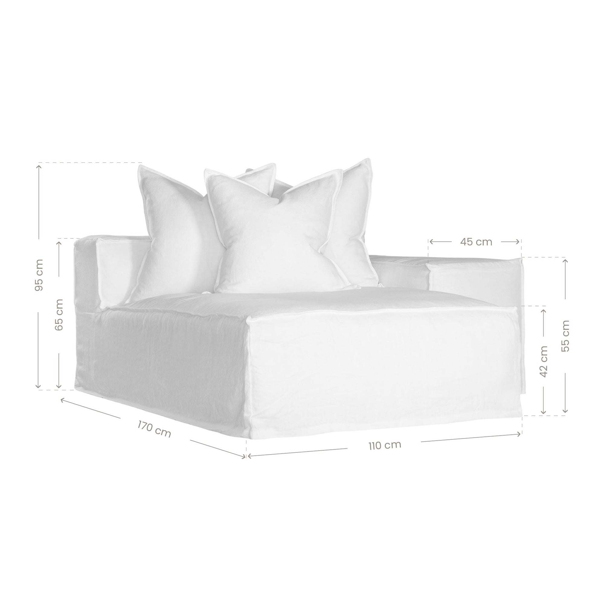 Hendrix Low Rider Sofa | Chaise Right Hand Arm Uniqwa Collections