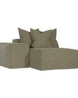Hendrix Low Rider Sofa | Chaise Left Hand Arm Bay Leaf Classic Stitching Uniqwa Collections