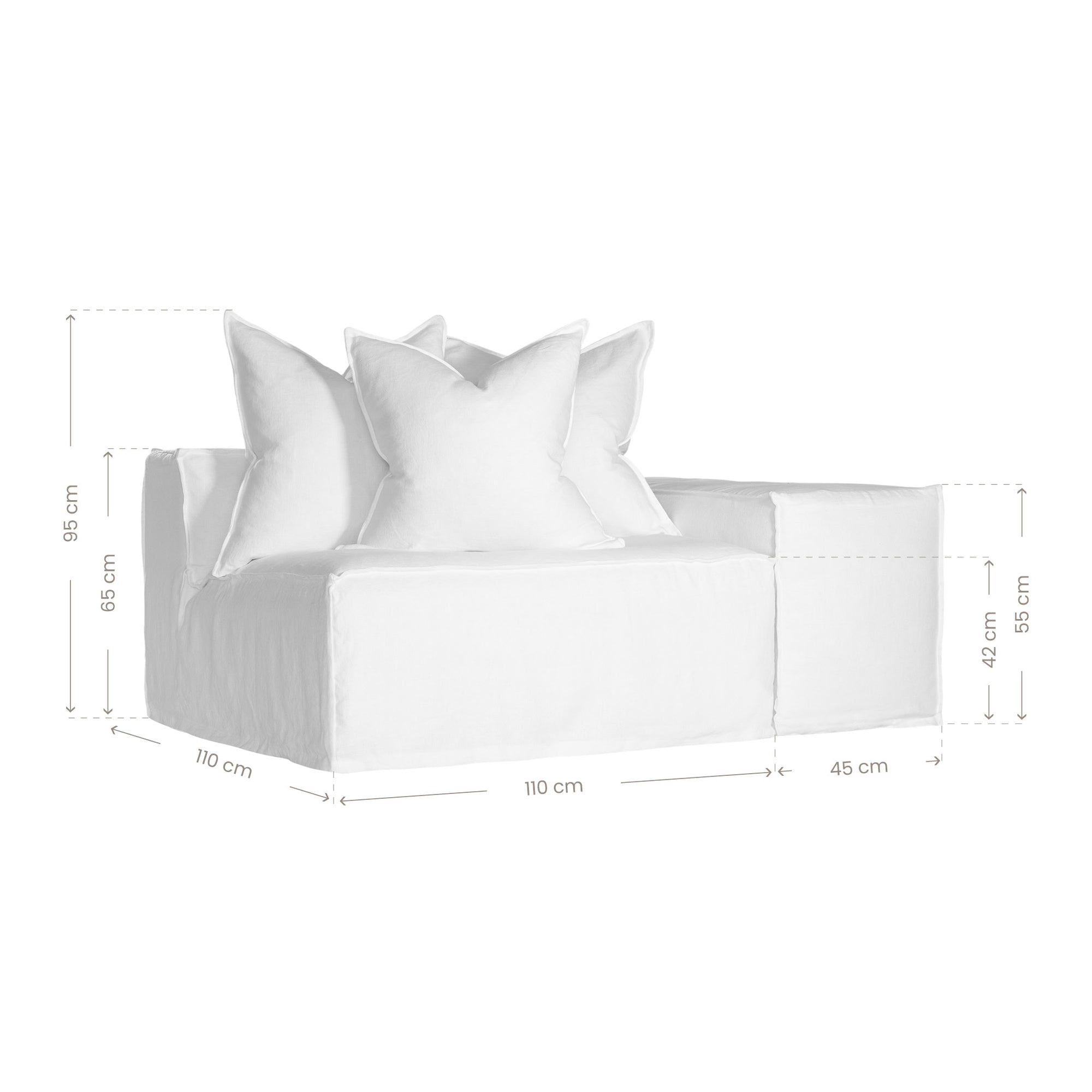 Hendrix Low Rider Sofa | One Seater Right Hand Arm Uniqwa Collections