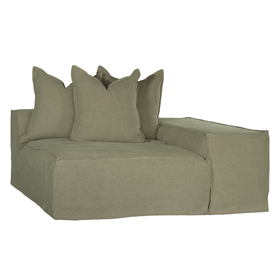 Hendrix Low Rider Sofa | Chaise Long Arm | Right Hand Arm Bay Leaf Right Hand Arm Chaise Uniqwa Collections