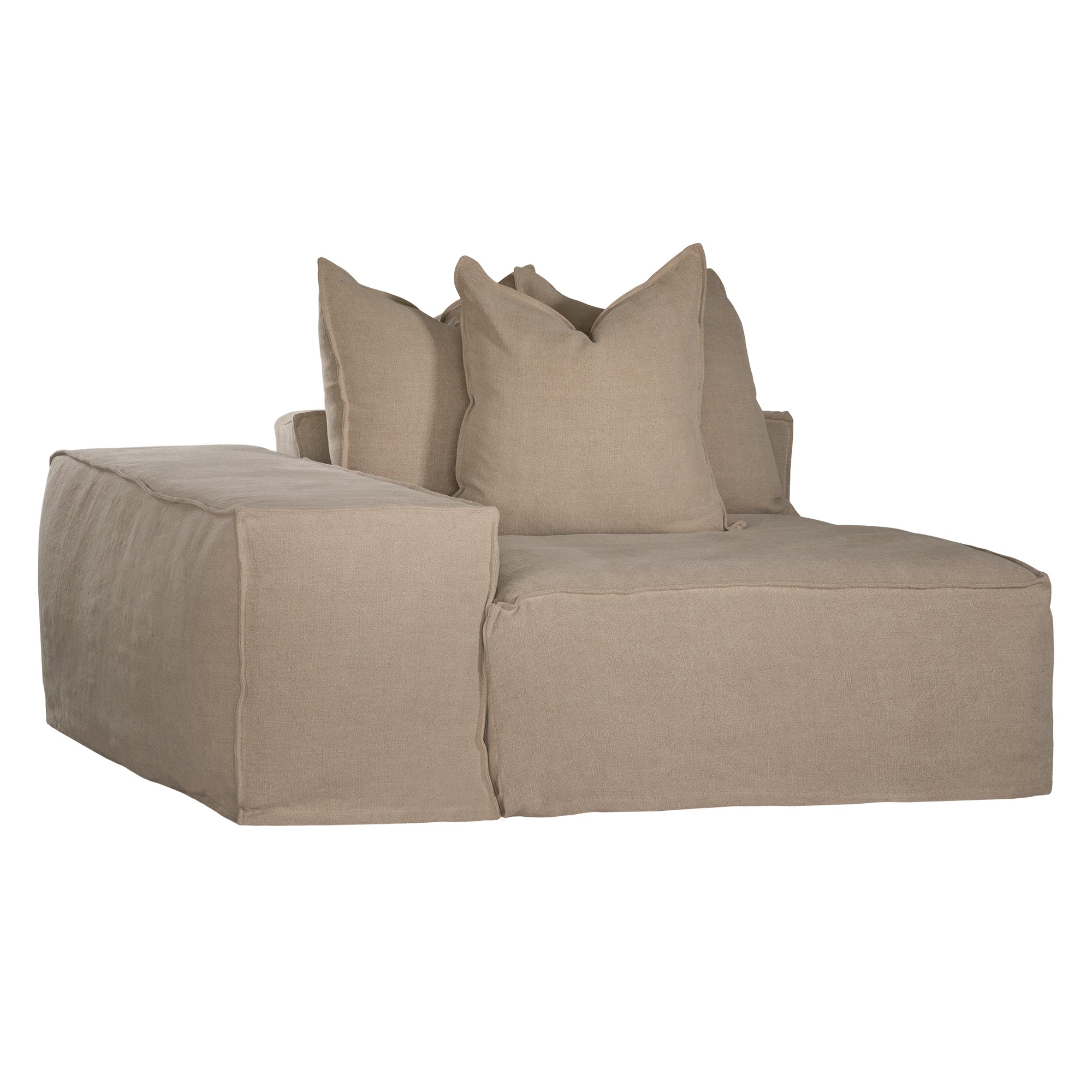 Hendrix Low Rider Sofa | Chaise Long Arm Oatmeal Left Hand Arm Chaise Uniqwa Collections