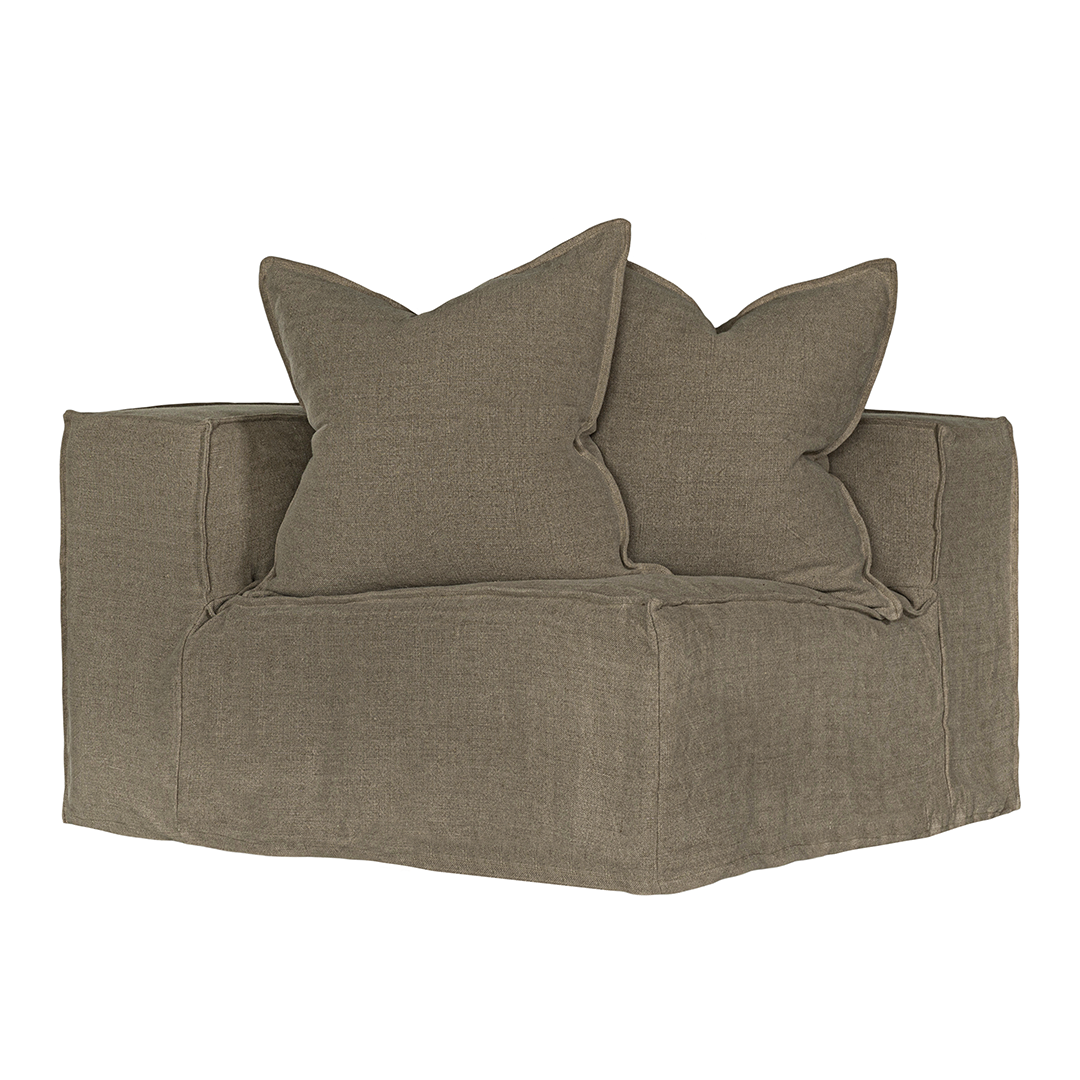 Hendrix Sofa | Corner Bark Classic Stitching Uniqwa Collections