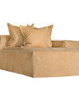 Hendrix Low Rider Sofa | Tan Leather Chaise Right Hand Arm Uniqwa Collections