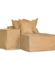 Hendrix Low Rider Sofa | Tan Leather Chaise Left Hand Arm Uniqwa Collections