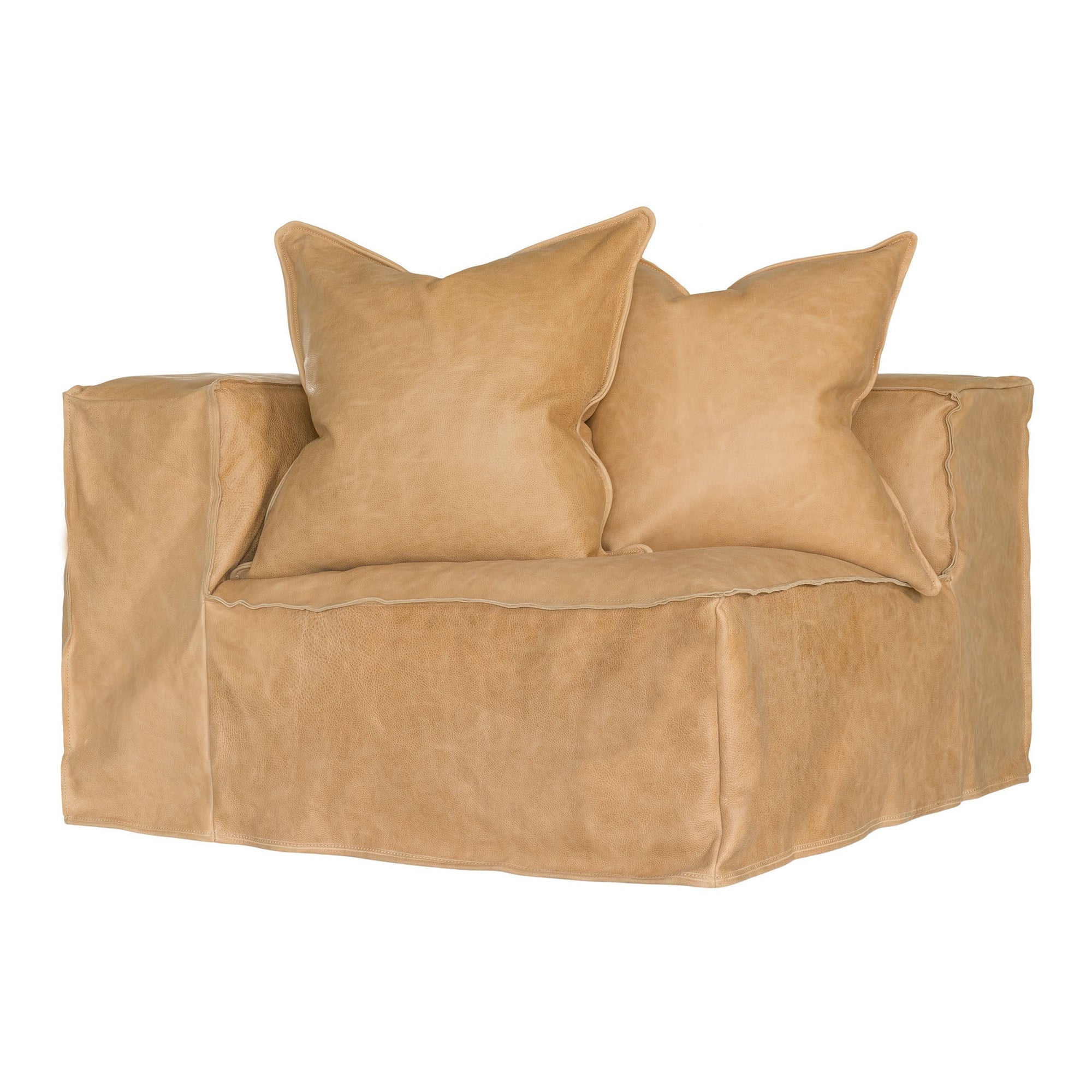 Hendrix Low Rider Sofa | Tan Leather Corner Uniqwa Collections