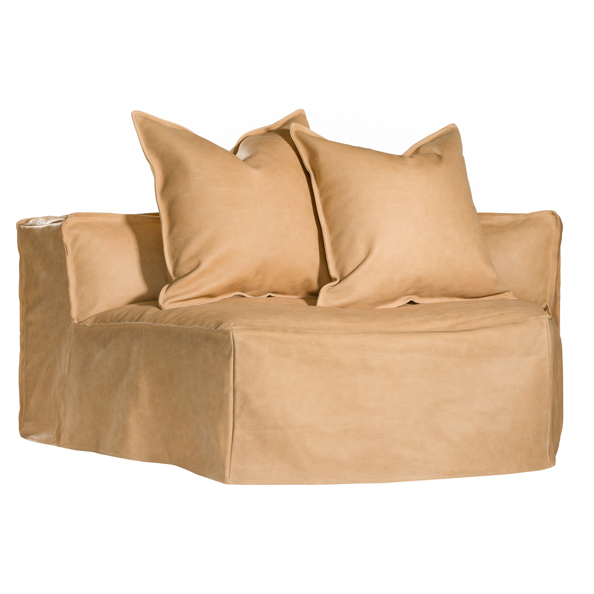 Hendrix Sofa | Tan Leather Curve Uniqwa Collections