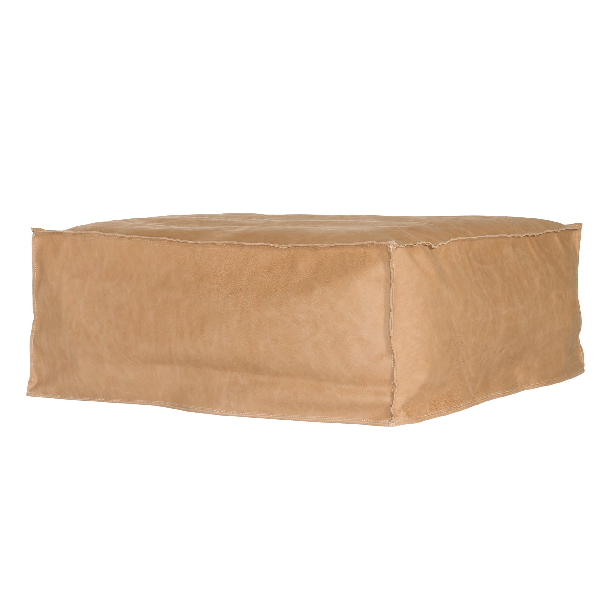 Hendrix Low Rider Sofa | Tan Leather Ottoman Uniqwa Collections
