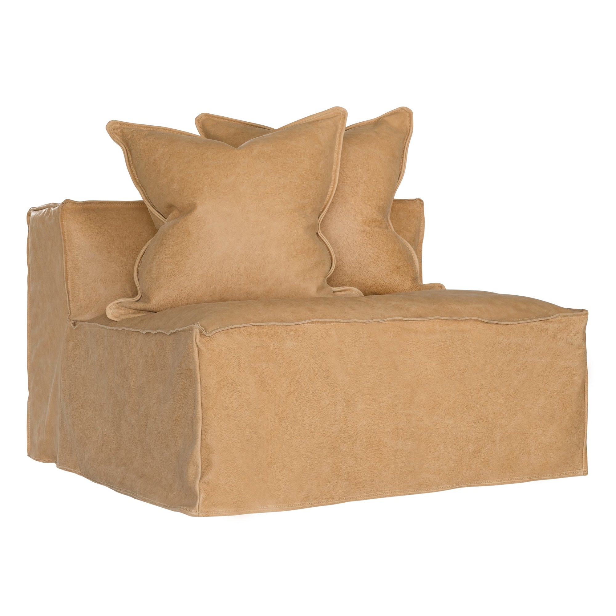 Hendrix Low Rider Sofa | Tan Leather Single Seater Uniqwa Collections