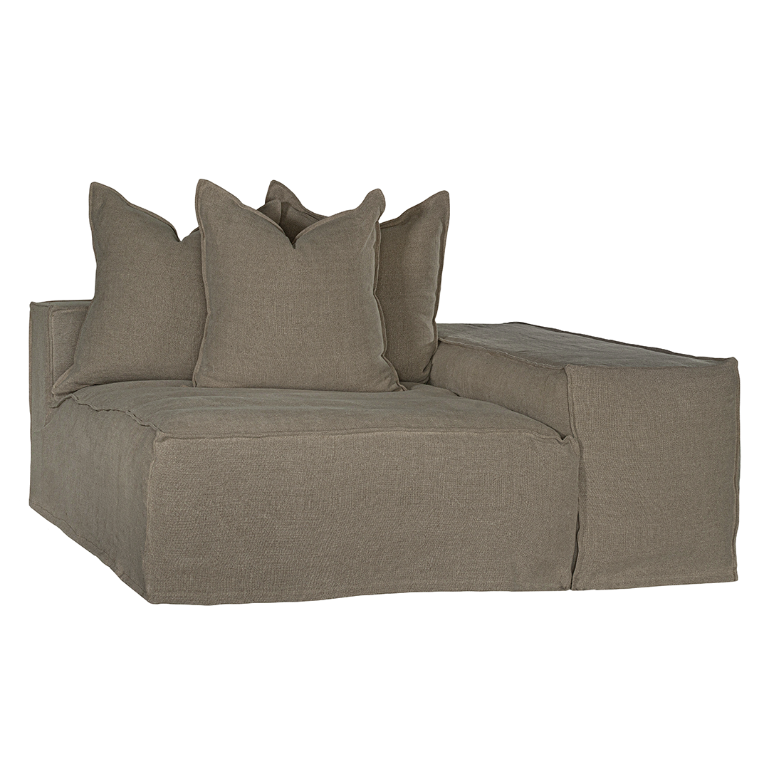 Hendrix Low Rider Sofa | Chaise Long Arm | Right Hand Arm Bark Right Hand Arm Chaise Uniqwa Collections