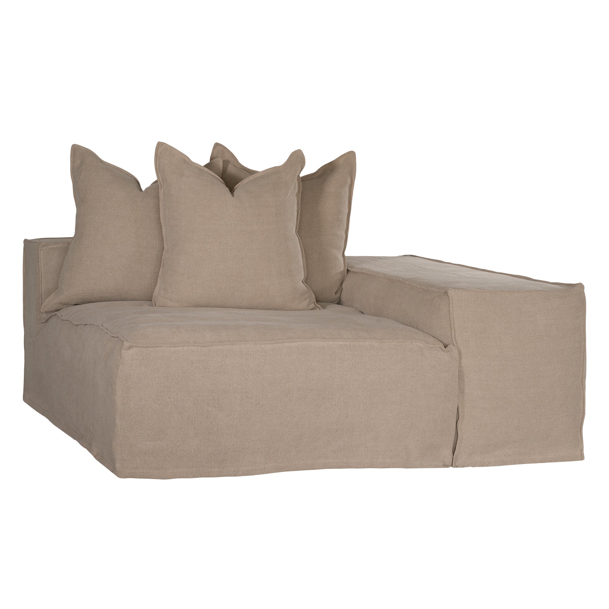 Hendrix Low Rider Sofa | Chaise Long Arm Oatmeal Right Hand Arm Chaise Uniqwa Collections