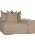 Hendrix Low Rider Sofa | Chaise Long Arm Oatmeal Right Hand Arm Chaise Uniqwa Collections