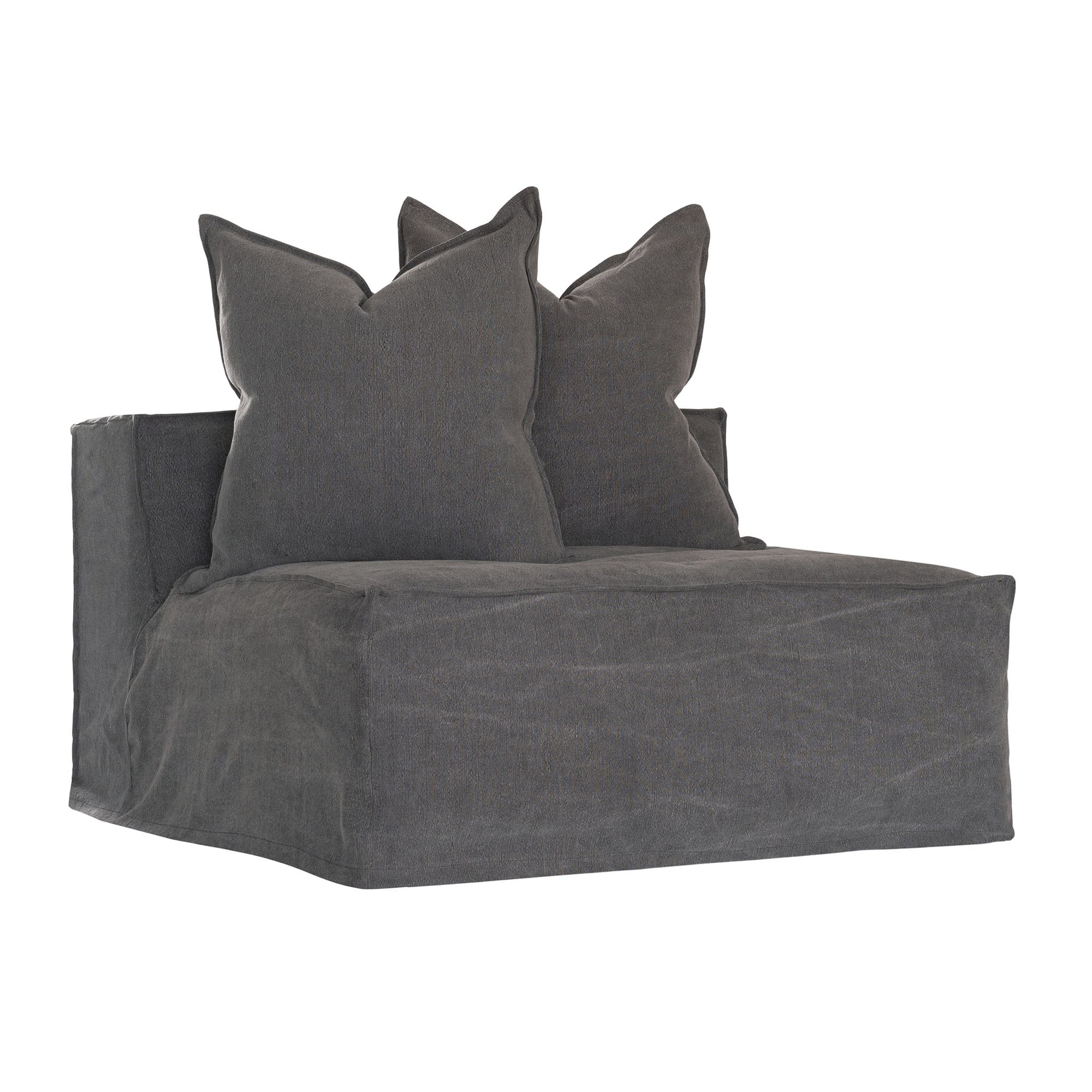 Hendrix Sofa | Single Seat Charcoal Classic Stitching Uniqwa Collections