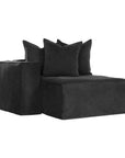 Hendrix Sofa | Chaise Left Hand Arm Black Classic Stitching Uniqwa Collections