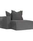 Hendrix Sofa | Chaise Left Hand Arm Charcoal Classic Stitching Uniqwa Collections