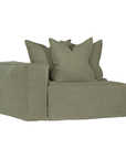 Hendrix Sofa One Seater | Left Hand Arm Bay Leaf Classic Stitiching Uniqwa Collections
