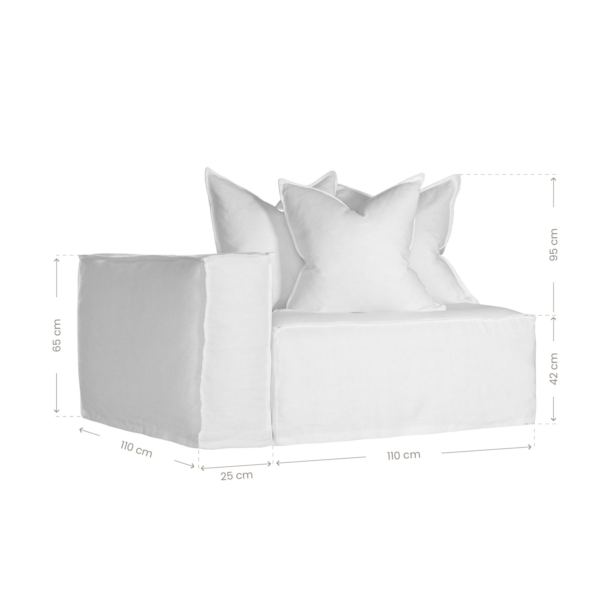Hendrix Sofa One Seater | Left Hand Arm Uniqwa Collections