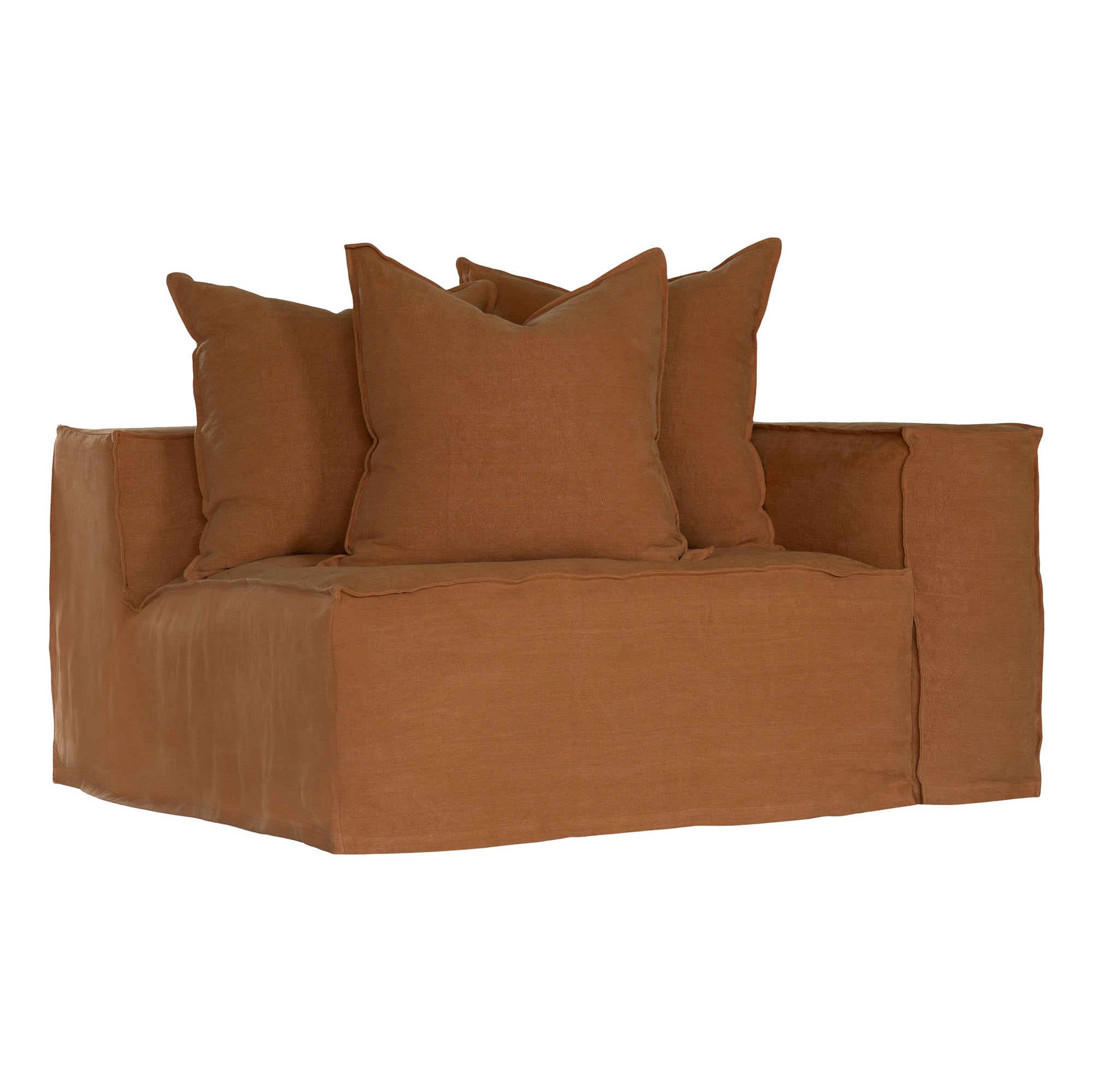 Hendrix Sofa One Seater Right Hand Arm Clay Classic Stitching Uniqwa Collections