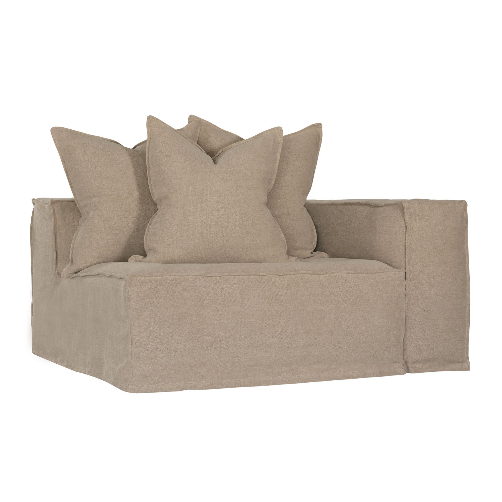 Hendrix Sofa One Seater Right Hand Arm Oatmeal Classic Stitching Uniqwa Collections