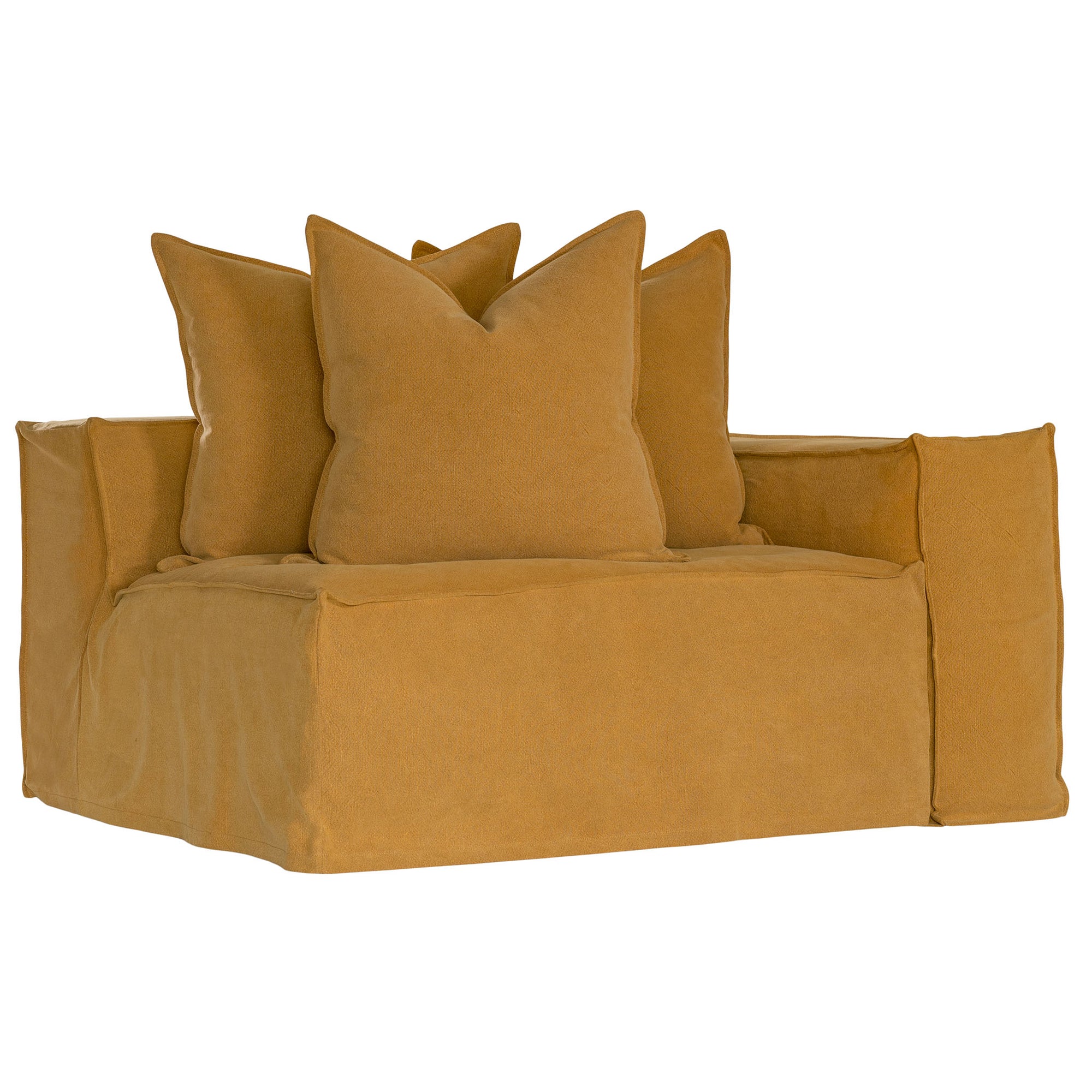 Hendrix Sofa One Seater Right Hand Arm Ochre Classic Stitching Uniqwa Collections