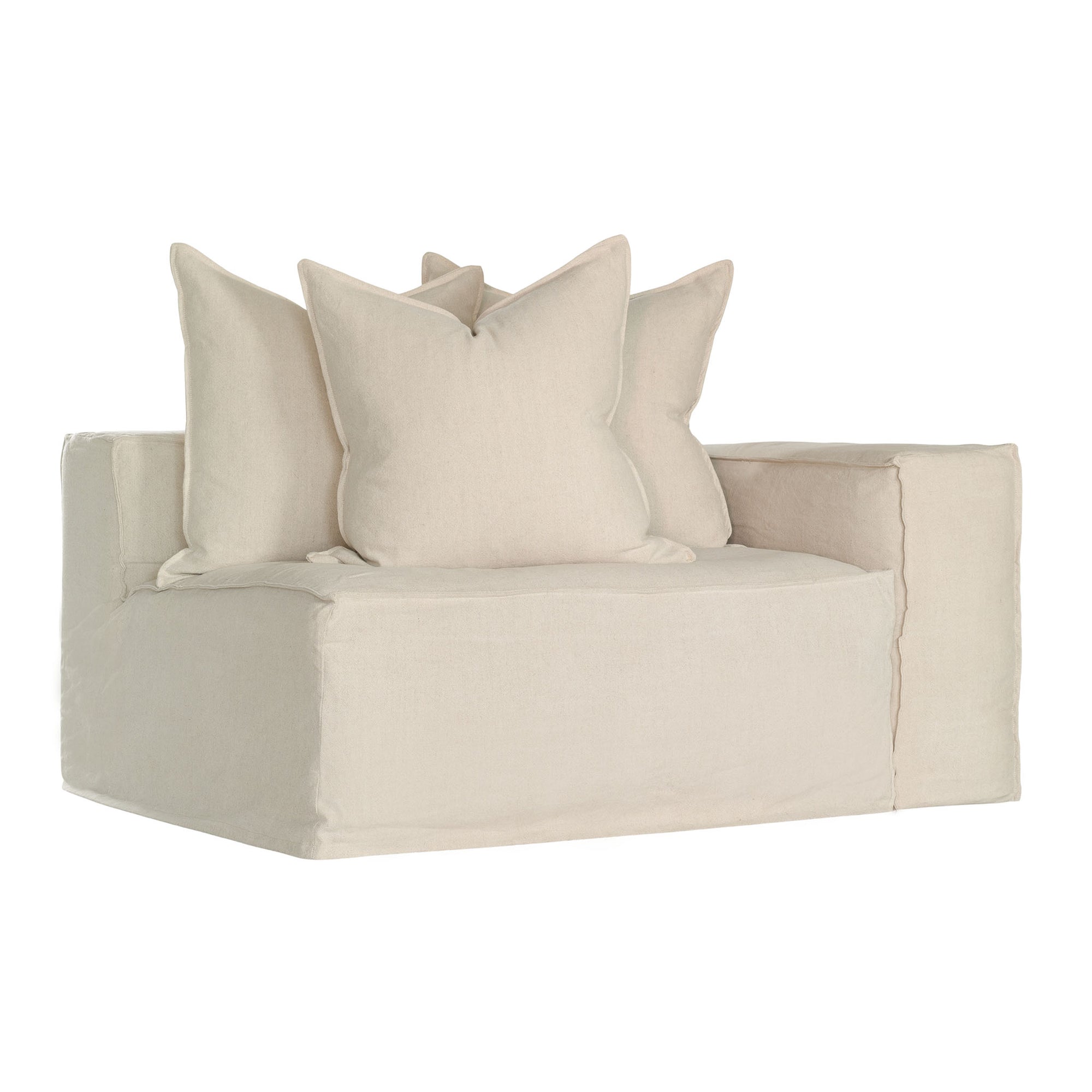 Hendrix Sofa One Seater Right Hand Arm Sand Classic Stitching Uniqwa Collections