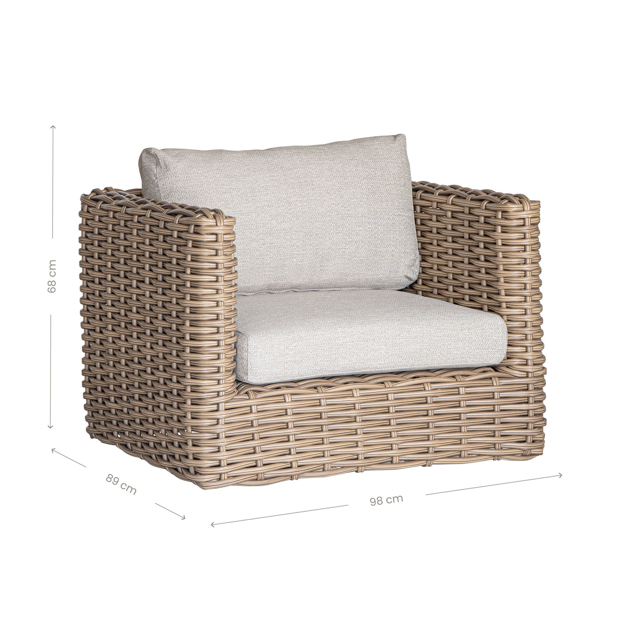Himba Outdoor Sofa Covers | Luxury Natural | One Seater