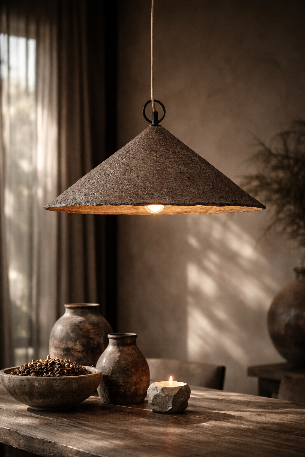 Khufu Pendant | Sculptural Composite | Dark Roast Uniqwa Collections