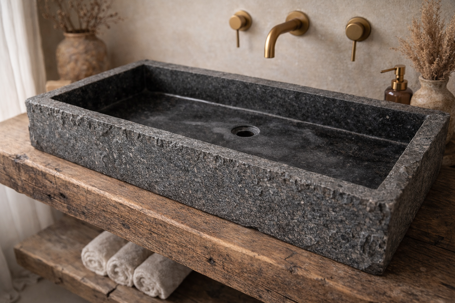 Lava Stone Basin | Rectangular Uniqwa Collections