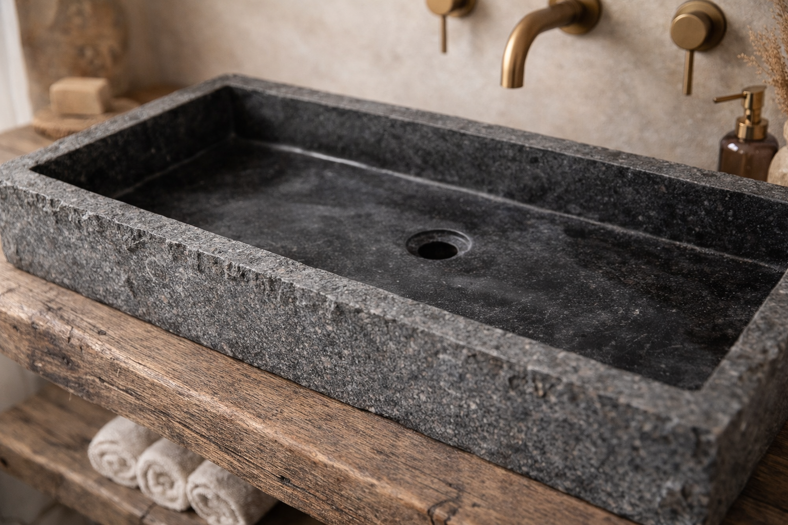 Lava Stone Basin | Rectangular Uniqwa Collections