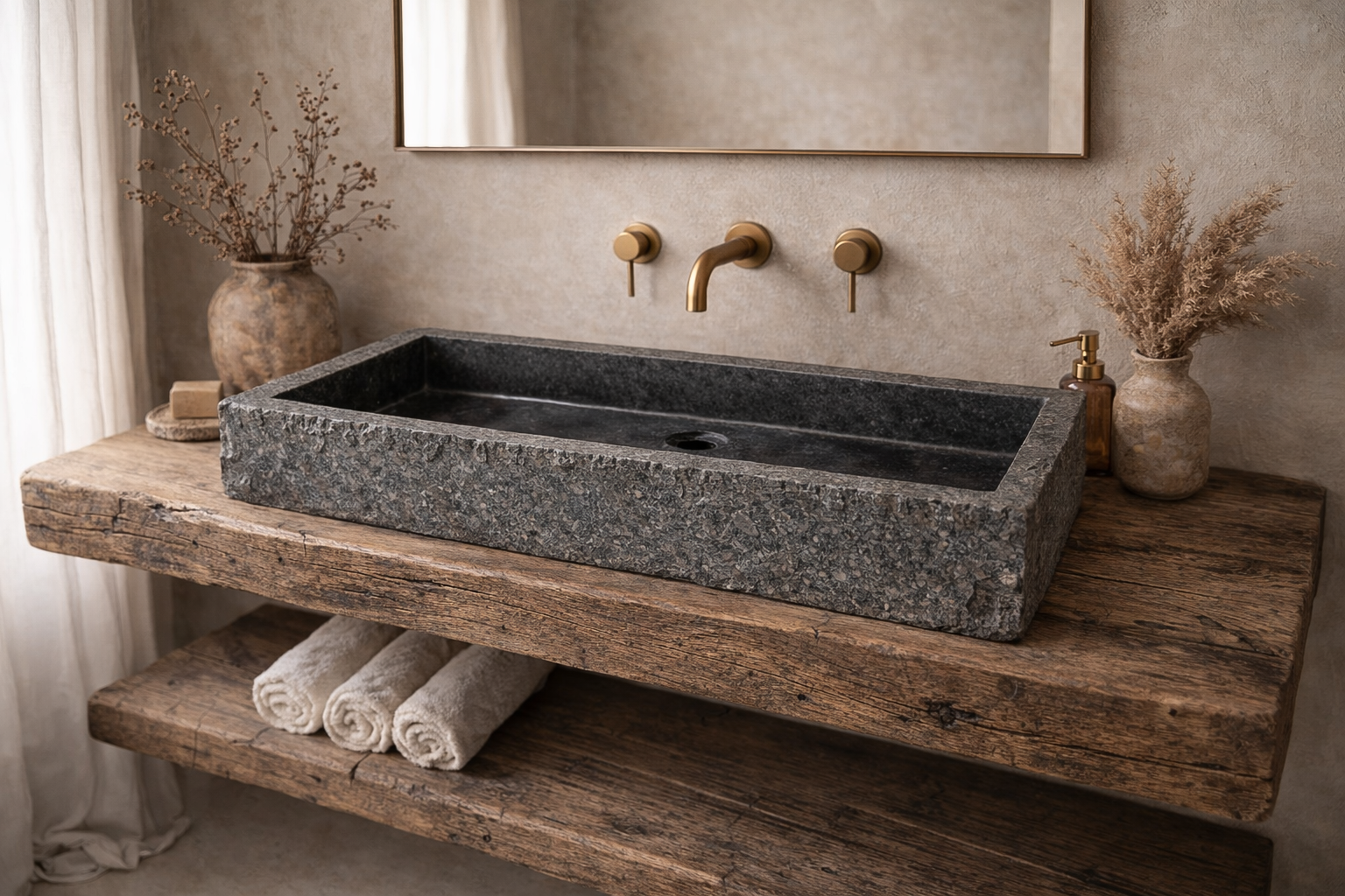 Lava Stone Basin | Rectangular Uniqwa Collections