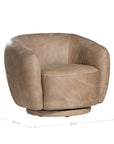 Lucca Swivel Chair | Buffalo Leather | Enoki Brown Uniqwa Collections