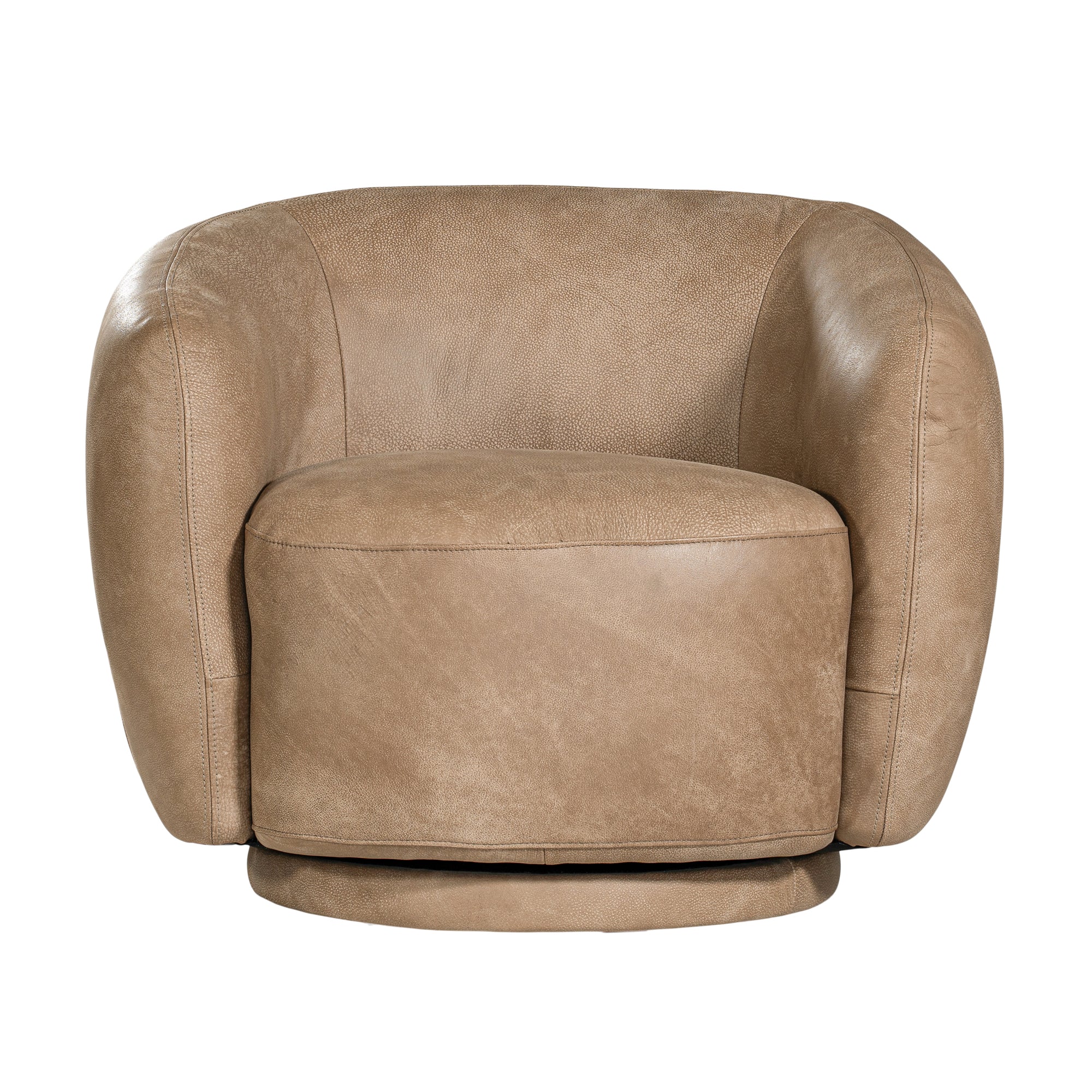 Lucca Swivel Chair | Buffalo Leather | Enoki Brown Uniqwa Collections