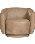 Lucca Swivel Chair | Buffalo Leather | Enoki Brown Uniqwa Collections