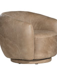 Lucca Swivel Chair | Buffalo Leather | Enoki Brown Uniqwa Collections