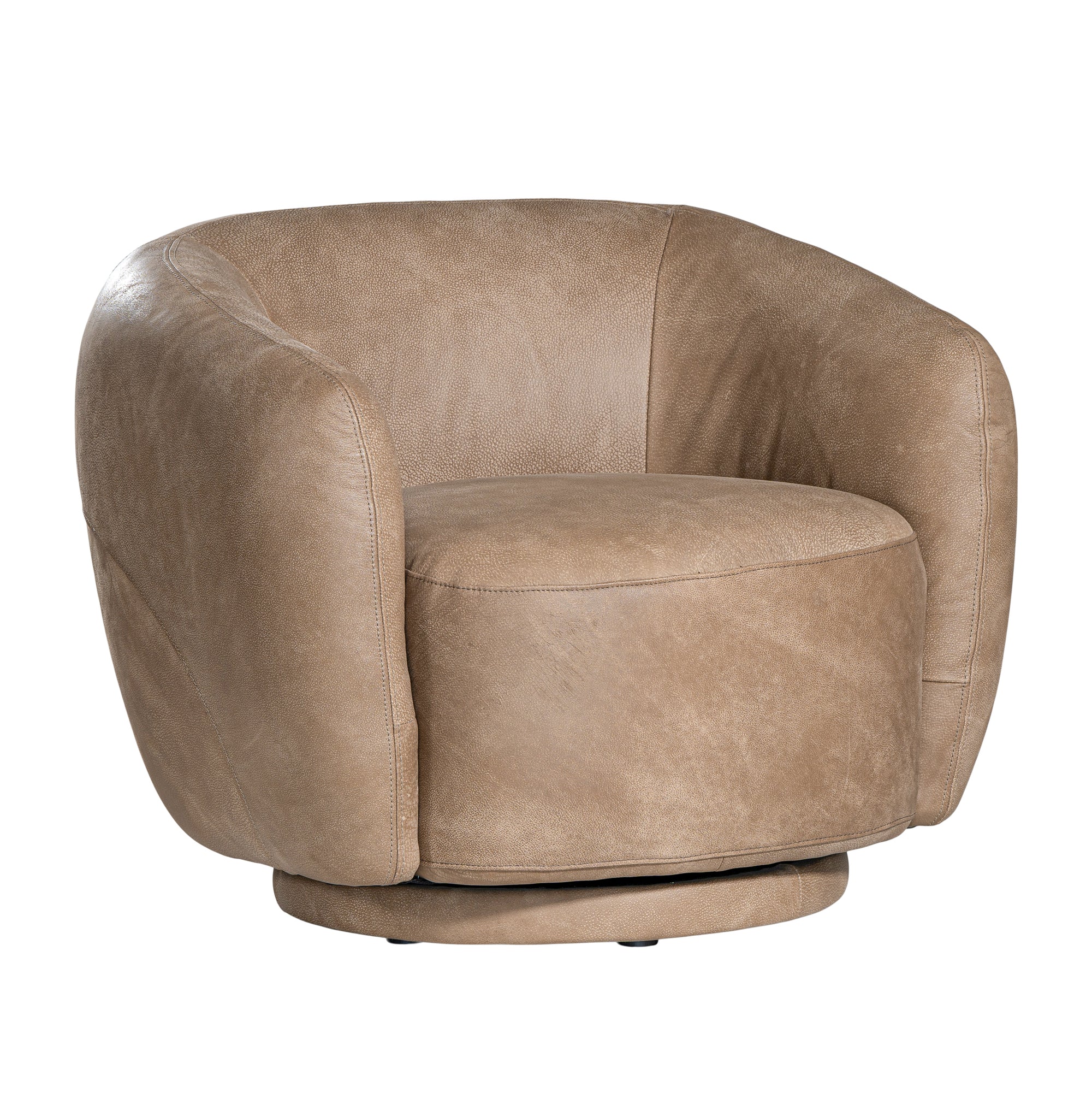 Lucca Swivel Chair | Buffalo Leather | Enoki Brown Uniqwa Collections