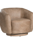 Lucca Swivel Chair | Buffalo Leather | Enoki Brown Uniqwa Collections