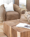 Lucca Swivel Chair | Buffalo Leather | Enoki Brown Uniqwa Collections