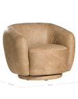 Lucca Swivel Chair | Buffalo Leather | Savannah Nut Uniqwa Collections