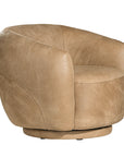 Lucca Swivel Chair | Buffalo Leather | Savannah Nut Uniqwa Collections
