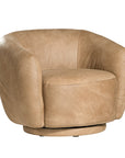 Lucca Swivel Chair | Buffalo Leather | Savannah Nut Uniqwa Collections