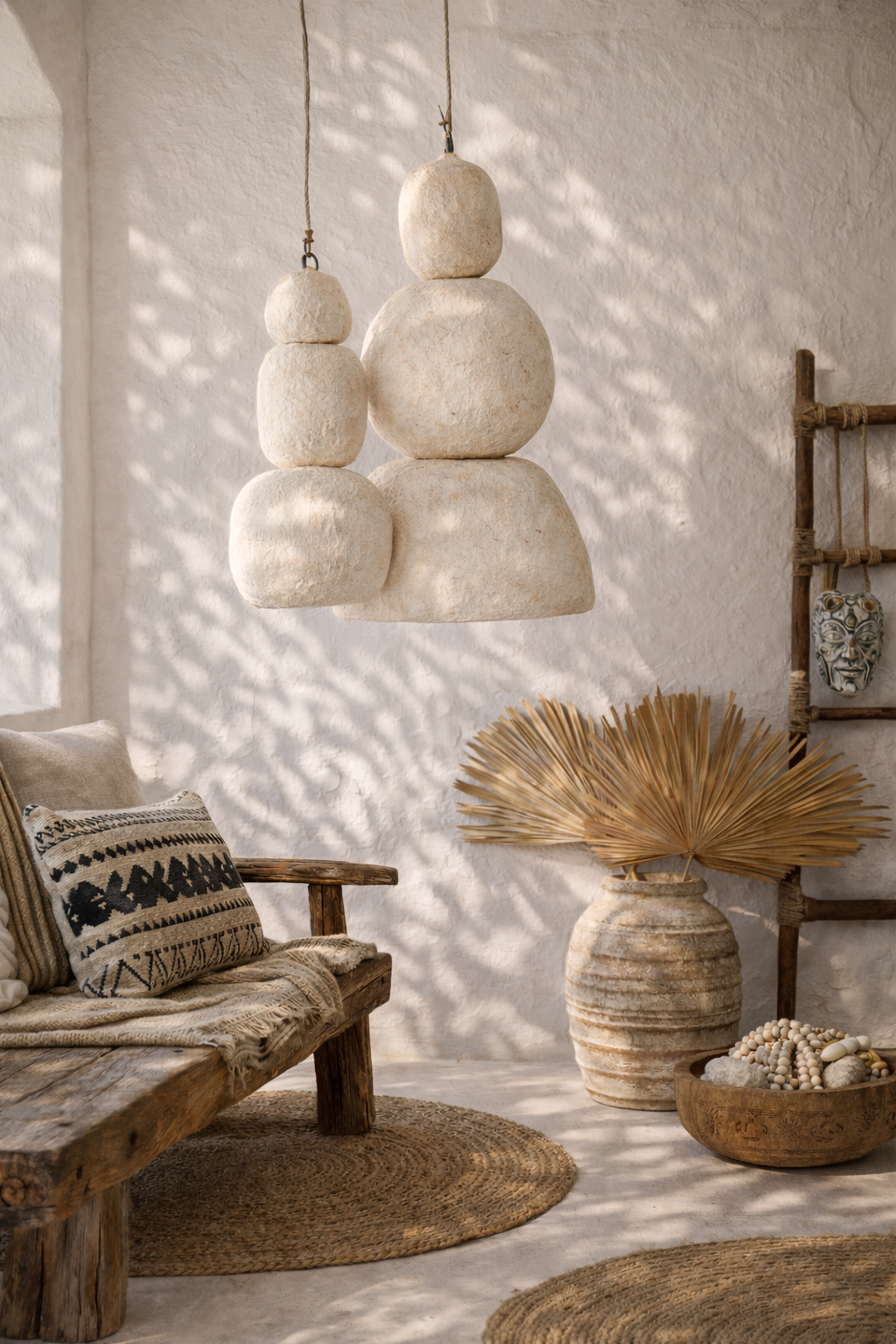 Lulah Pendant | Sculptural Composite | Light Roast Uniqwa Collections