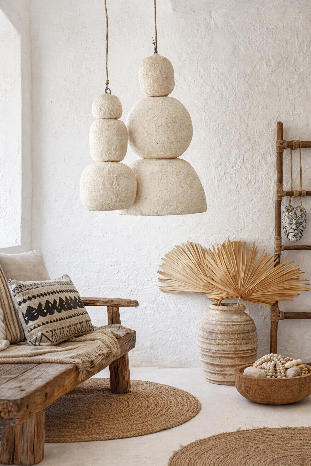 Lulah Pendant | Sculptural Composite | Light Roast Uniqwa Collections