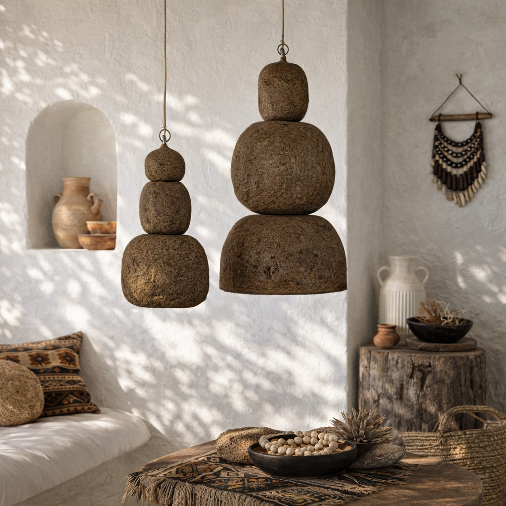 Lulah Pendant | Sculptural Composite | Dark Roast Uniqwa Collections