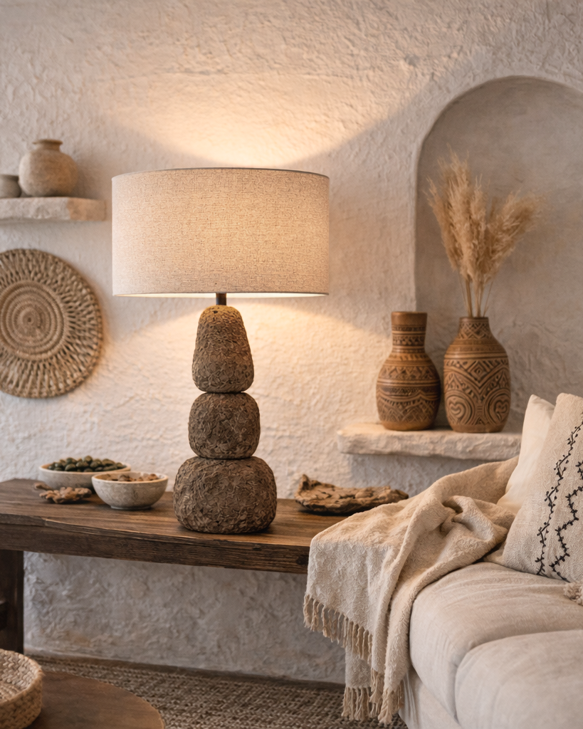 Lulah Table Lamp | Sculptural Composite | Dark Roast Uniqwa Collections