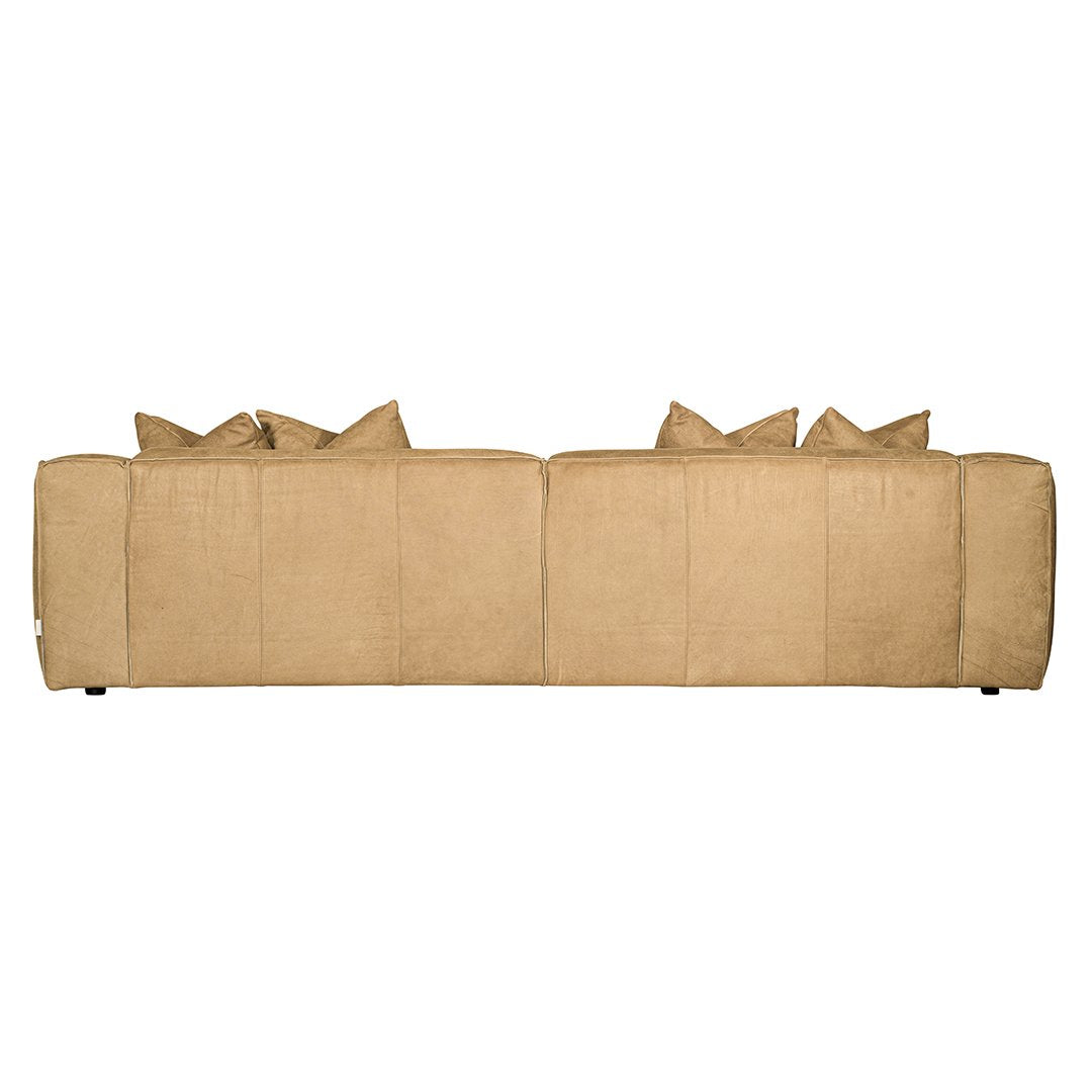 Malta Four Seater Sofa | Aniline Leather | Cashew Uniqwa Collections