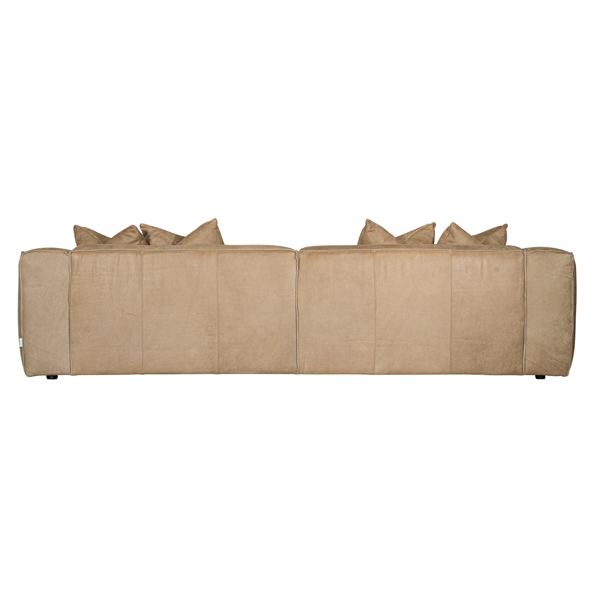 Malta Four Seater Leather Sofa | Cashew Uniqwa Collections