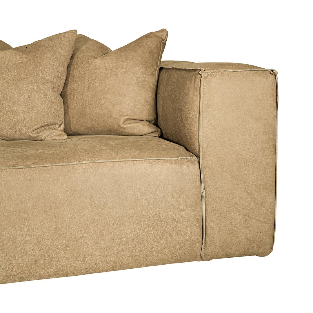Malta Four Seater Sofa | Aniline Leather | Cashew Uniqwa Collections