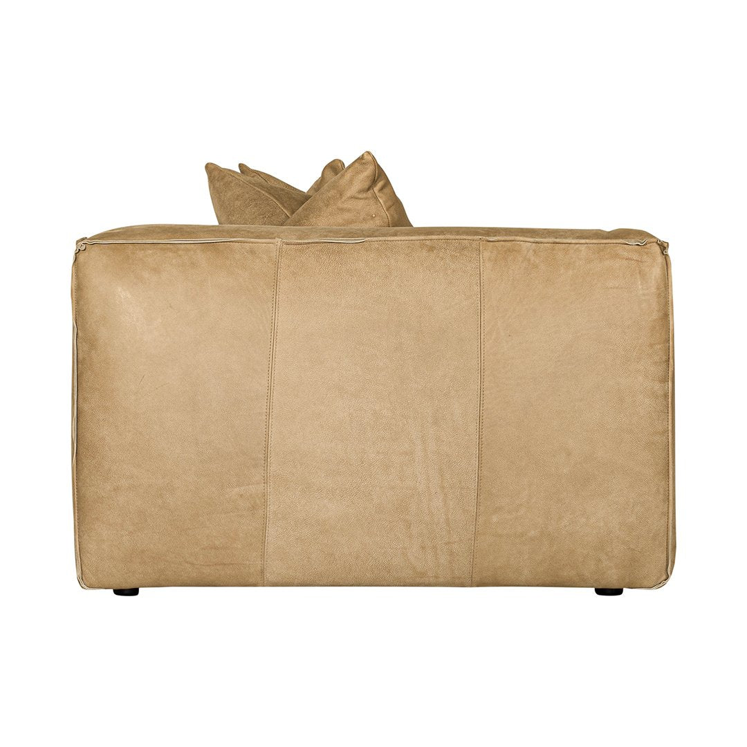 Malta Four Seater Sofa | Aniline Leather | Cashew Uniqwa Collections