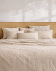 Mallorca Bed | Aniline Leather | Cashew Uniqwa Collections